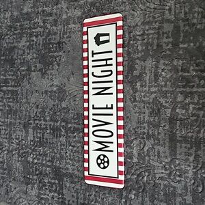 Movie night metal sign